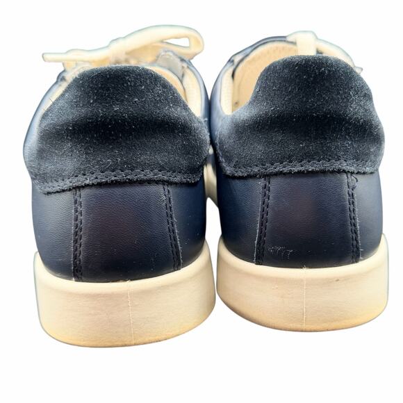 ECCO Men’s Navy Leather Sneakers 8/8.5 US 42 EU Casual Comfort Shoes - Picture 4 of 12